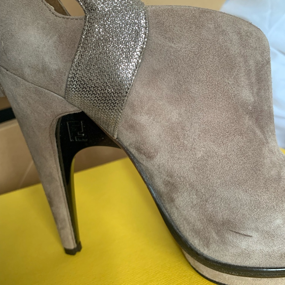 Fendi Suede Booties With Python Trim - image 2